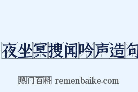 夜坐冥搜闻吟声造句是什么意思的图片